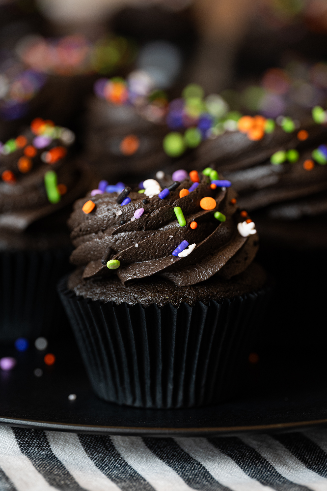 Cupcake Black Velvet de Halloween